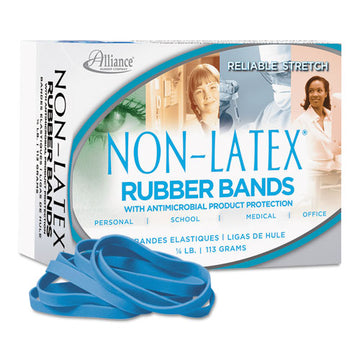 Alliance® Antimicrobial Non-latex Rubber Bands, Size 64, 0.04" Gauge, Cyan Blue, 4 Oz Box, 95-box freeshipping - TVN Wholesale